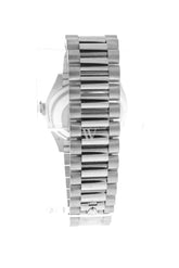 Rolex Day-Date 36 Fluted Bezel Diamond Paved Rainbow Sapphire Dial President Bracelet 128349Rbr
